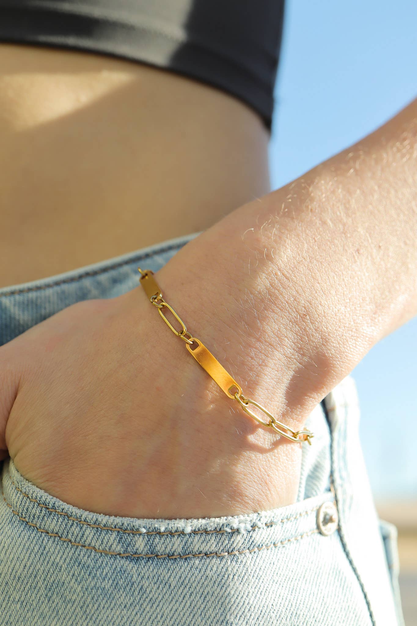 WJW - Wholesale Jewelry Set - 30pc 18K Gold PVD Coated Stainless Steel Paperclip Necklace9