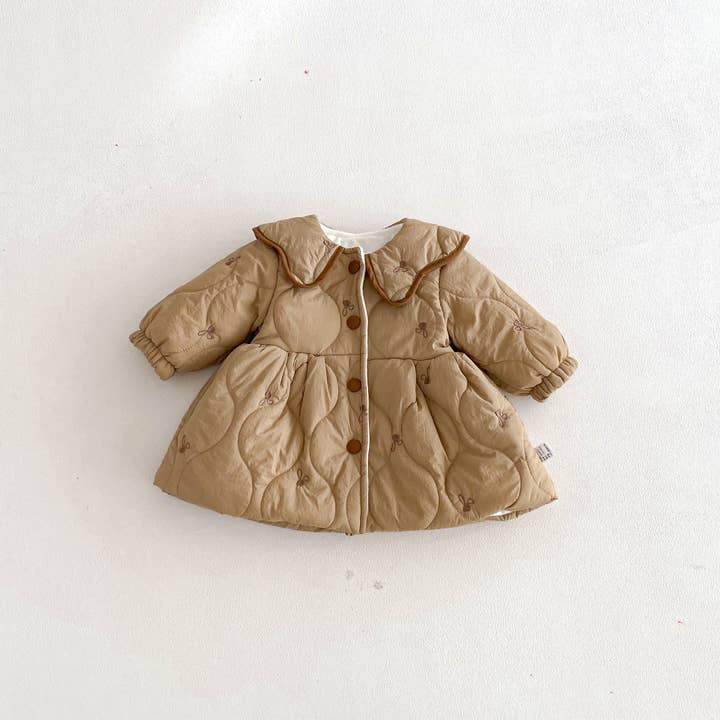 Winterankunft Baby Mädchen Langarmstickmuster Fleecegefütterter Warmer Mantel für den Großhandel von MyKids-USA®