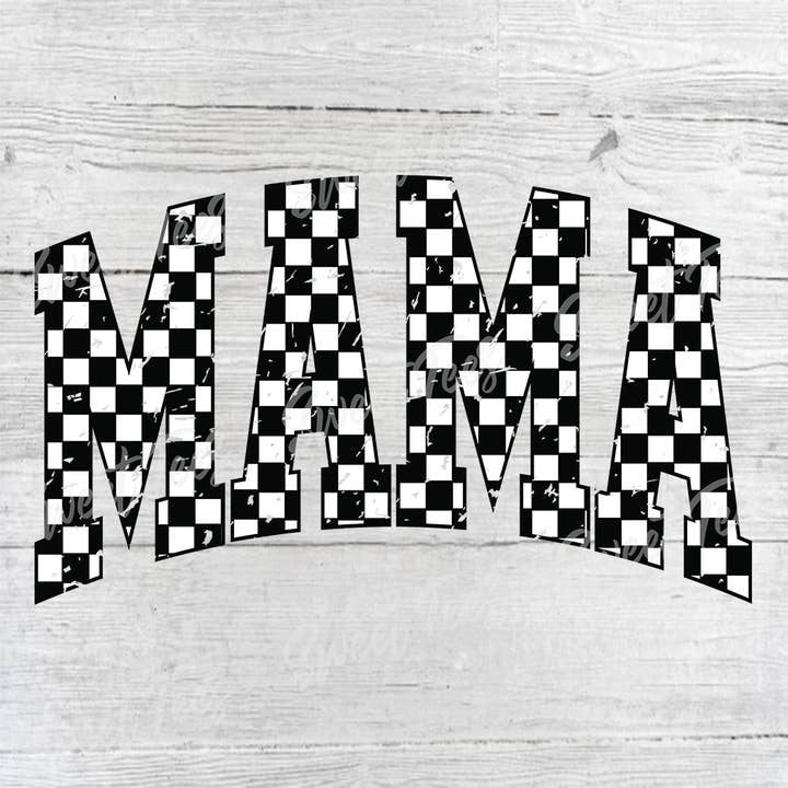 Mama Checkered Racing Transfert de Sublimation Fête des Mères pour la vente par Sweet Tees
