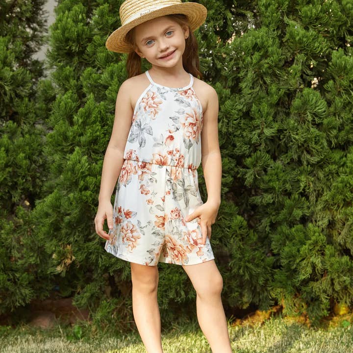 Kid Girl Jumpsuit med blomsterprint for engroshandel hos PatPat