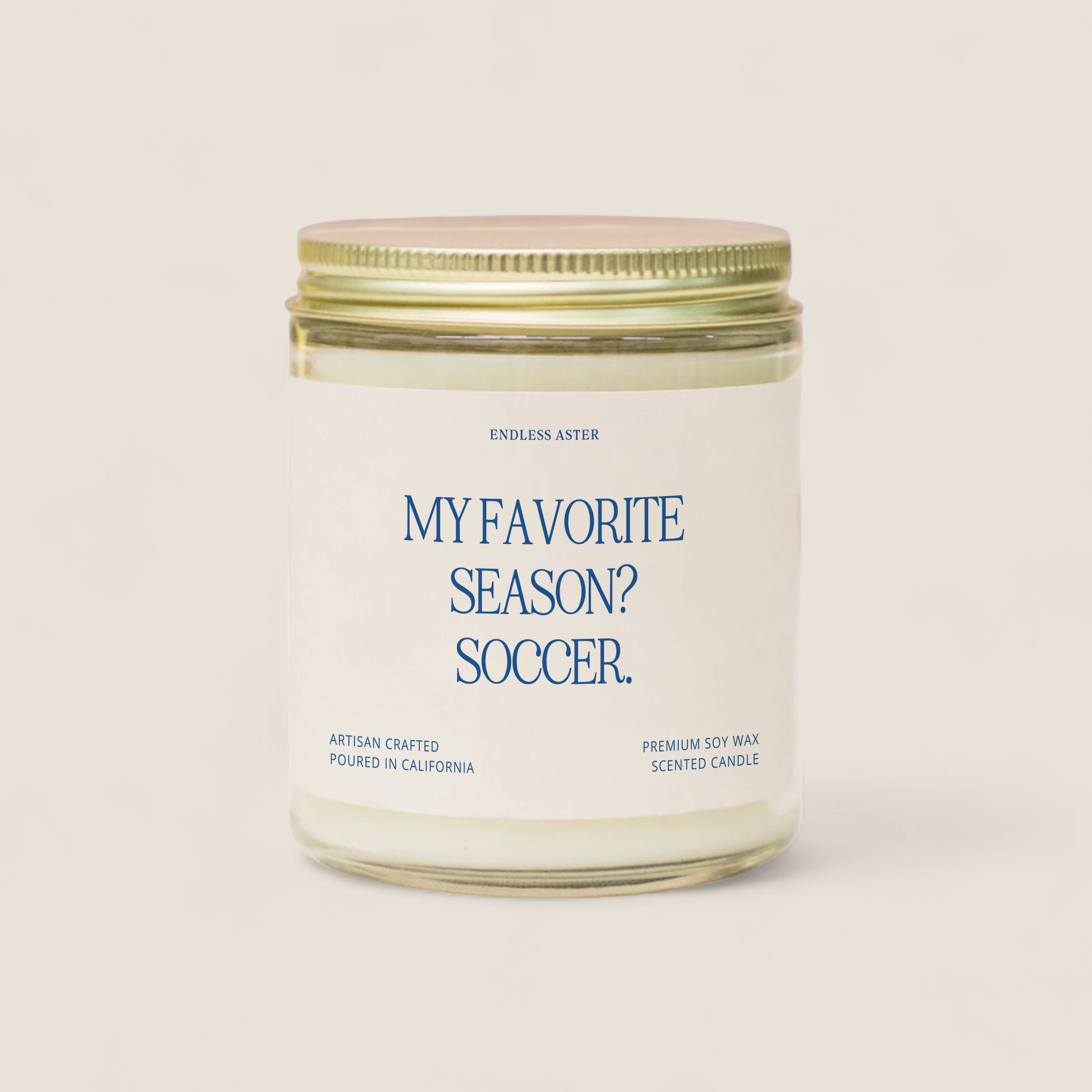 Endless Aster - Wholesale Jar/Filled Candle - My Favorite Season? Soccer - 8, 16 oz Soy Candle, Game Day