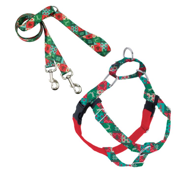 EarthStyle Jul Patchwork Frihet NoPull Sele +Koppel för wholesale av 2 Hounds Design