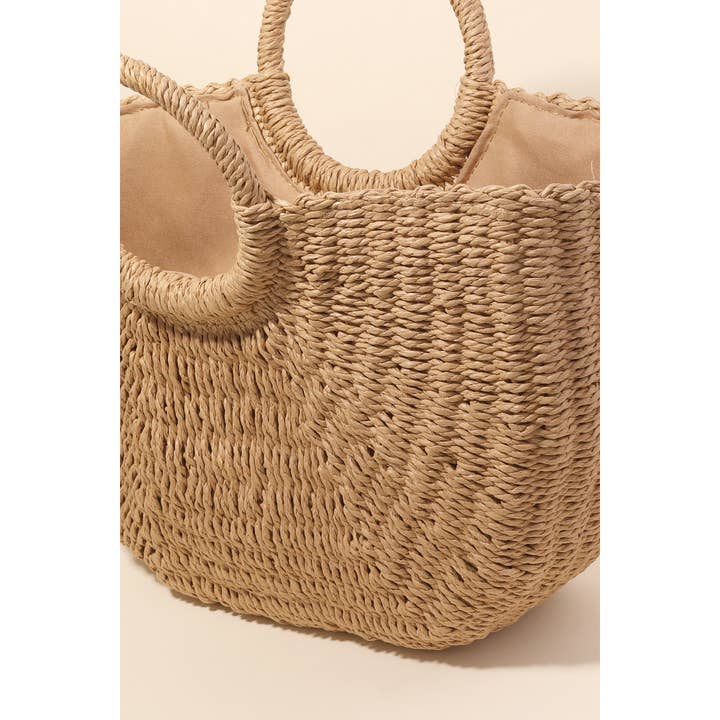Anarchy Street – wholesale Beach bag – Half Moon Straw Tote Bag2