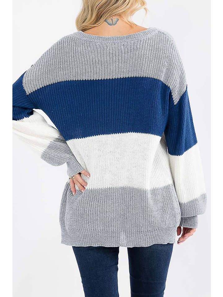 ROUSSEAU - Vente Pull en maille – femme - PULL BLOQUÉ DE COULEURS À MANCHES LONGUES EN MAILLE12