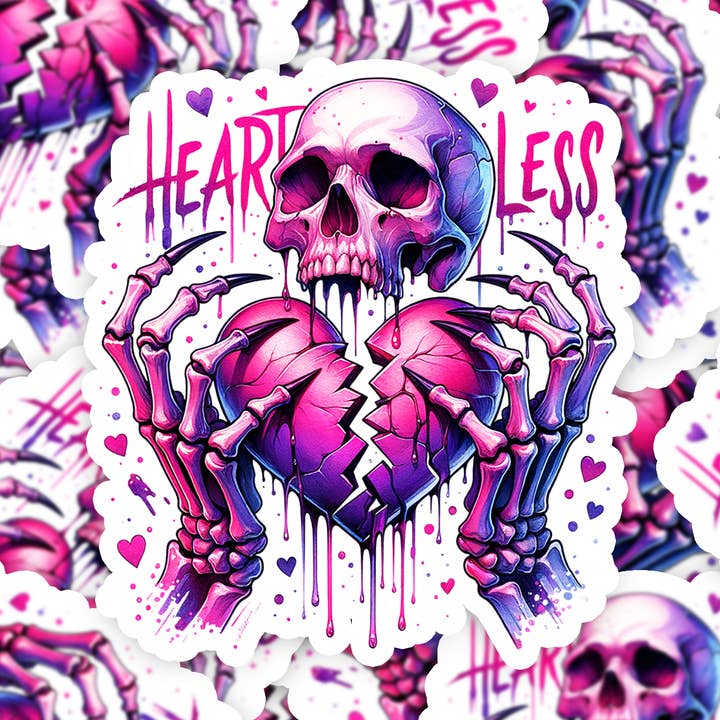 Harteloze Schedel Sticker voor wholesale door MyHauntedSpace