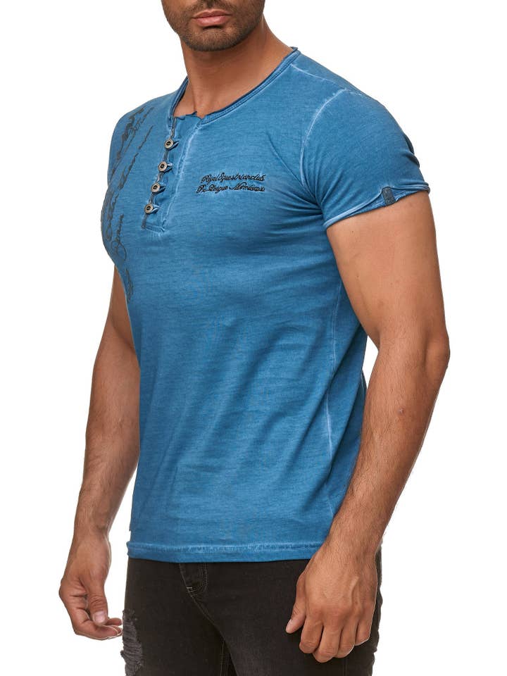 Tazzio – wholesale T-shirt – men's – Tazzio 4050-1 Men's Oil-Washed T-Shirt