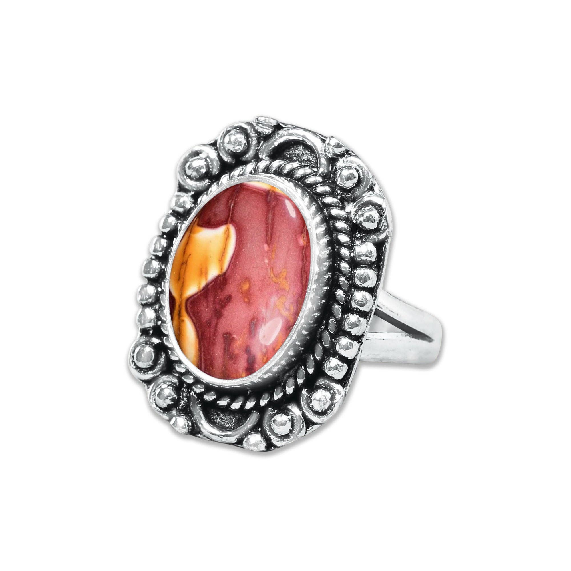Handmade Jewels - Wholesale Cocktail/Statement Ring - Mookaite Jasper Rings – Handmade, Silver-Plated, Bold Earth Tones (Made to Order)18