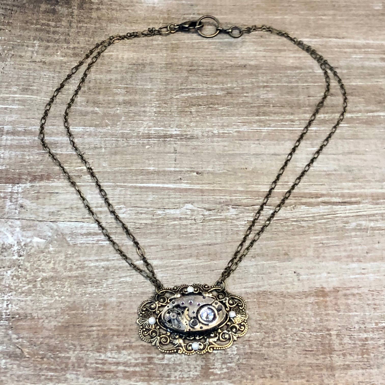 Lorraine Frances Jewelry - Wholesale Pendant/Charm Necklace - Movement Filigree & Pearl Necklace1