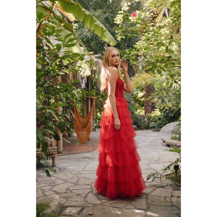 Juliet - Wholesale Dress - Women's - JT2451S RUFFLE TULLE WITH A LACE CORSET BODICE AND LACE UP B8