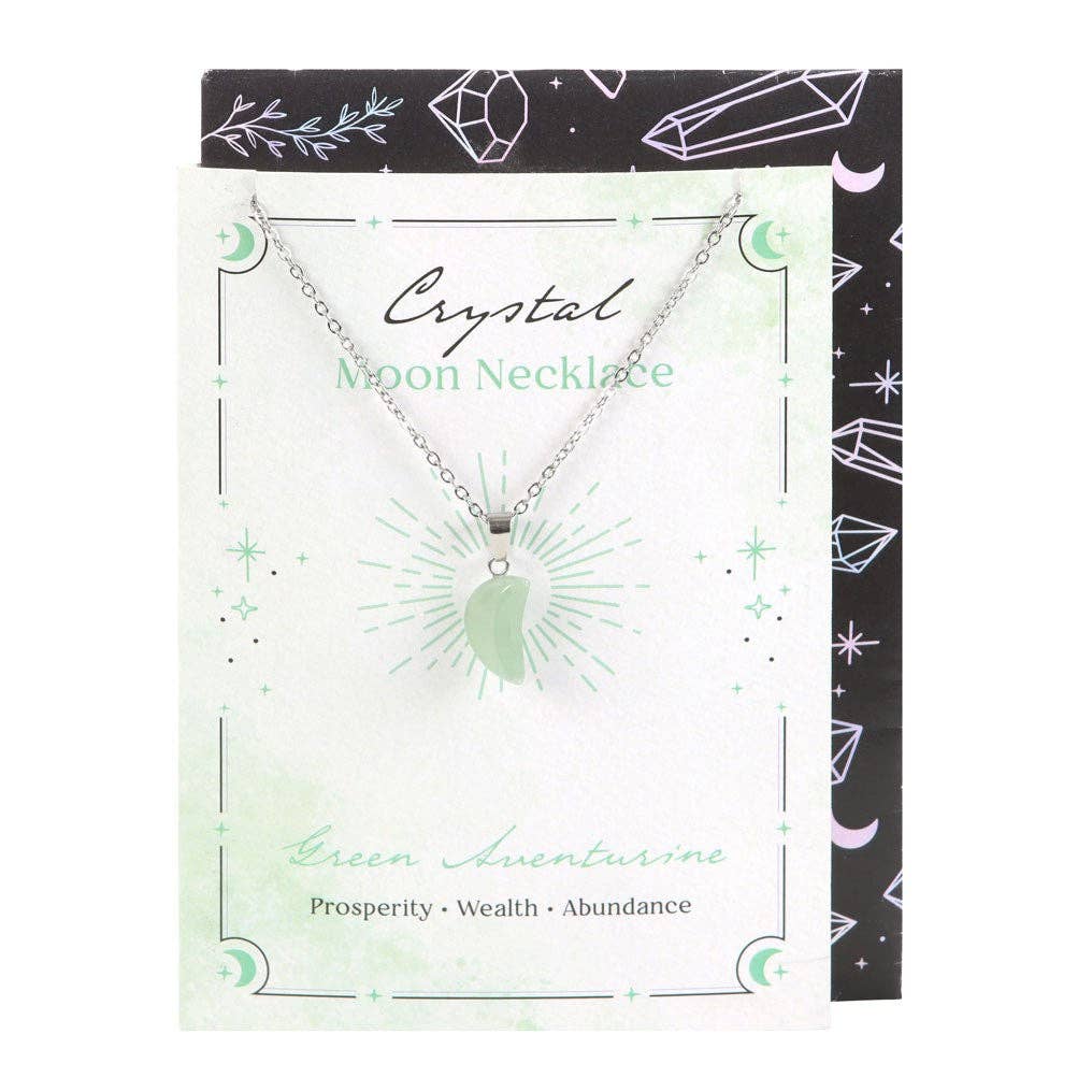 Something Different Wholesale - Wholesale Everyday Greeting Card - Green Aventurine Crystal Moon Necklace on Greeting Card1