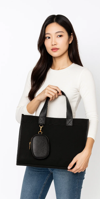 AMPERE CREATIONS - Vendita all'ingrosso Borsa tote - Donna - Borsa Tiara in pelle vegana con tracolla regolabile e mini-bag in pelle scamosciata6