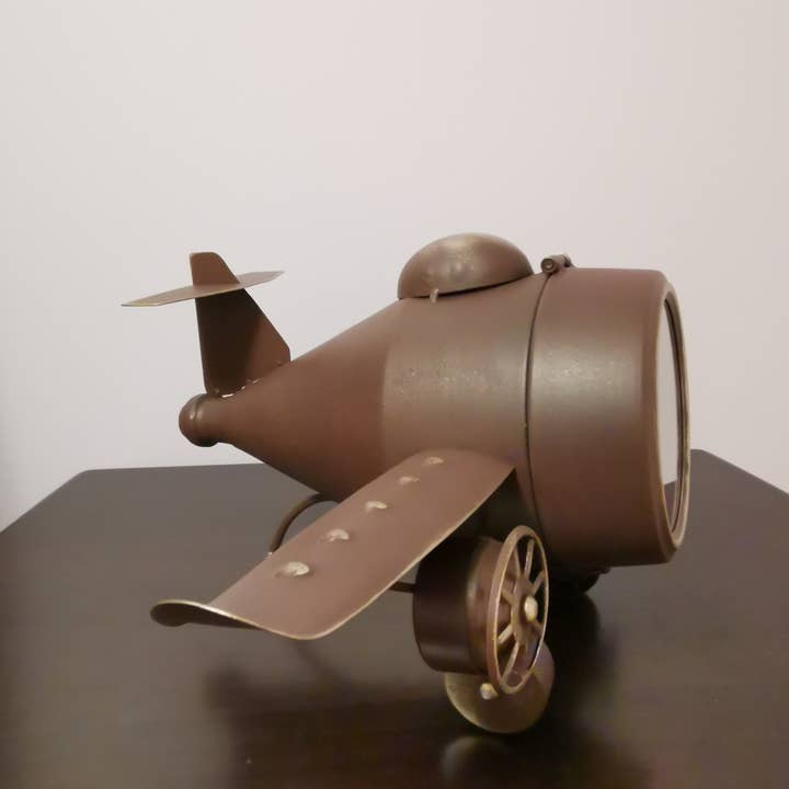 Peterson Housewares & Artwares - Wholesale Desk Clock - Table Clock - Rustic Vintage Airplane Table Clock5