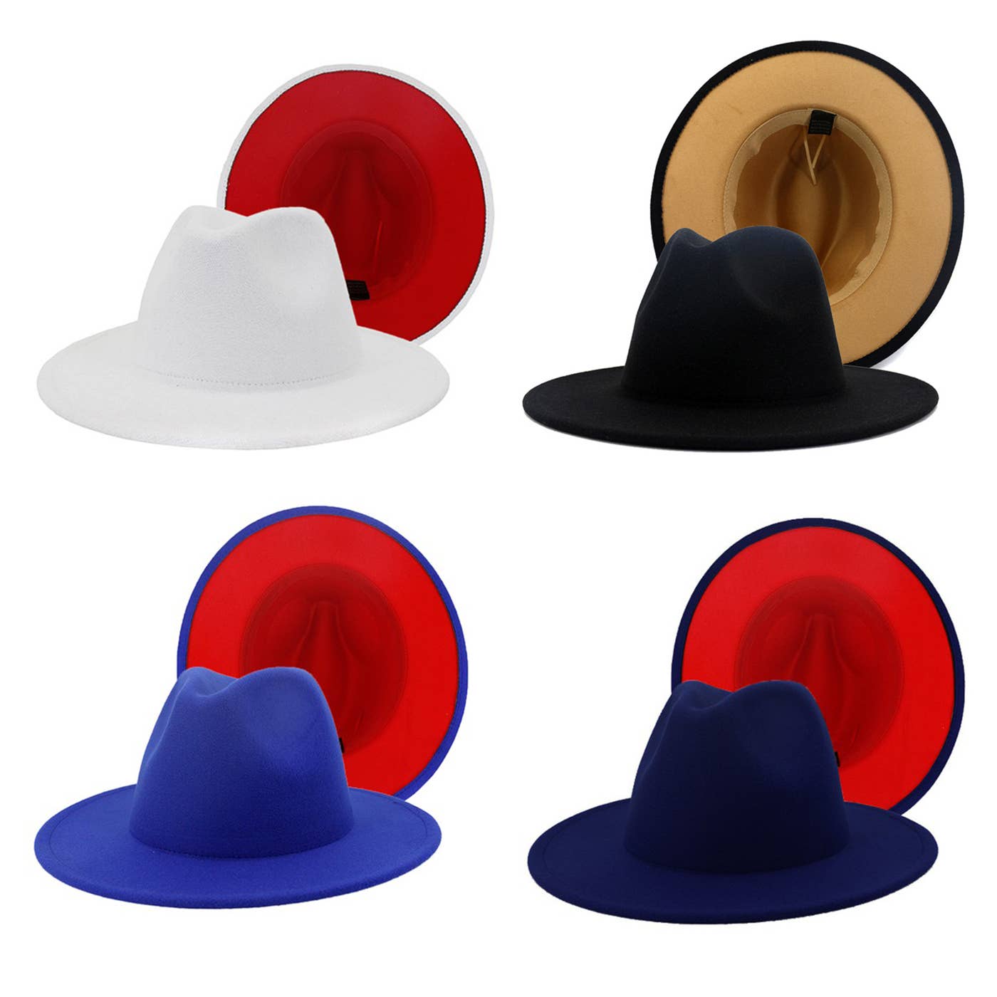 Suzie Q USA - Wholesale Fedora - Women's - Two-tone Color Matching Fedora Hat28