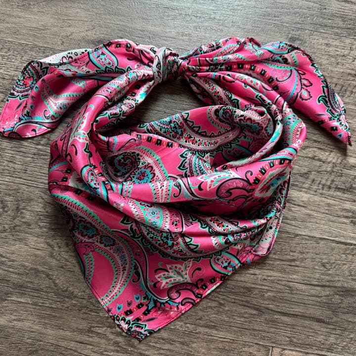 Double B Wild Rags - Wholesale Scarf - Women's - 100% Silk Wild Rag Classic Paisley Red Brown Pink Black Purple Blue by Double B Wild Rags1