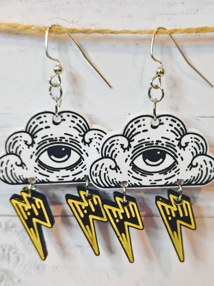 Stormy Weather Acrylic Earrings for wholesale by Muddy River Conjure