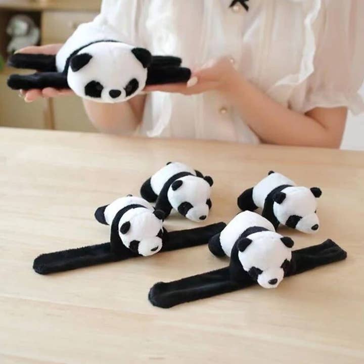 Cute Plush Panda Snap Wrap Wristband for wholesale by Buddha Yoga