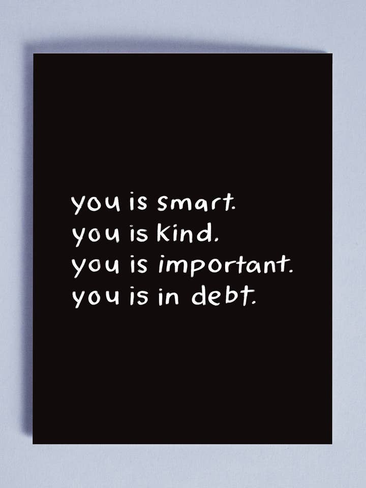 In Debt Card for wholesale by Smitches