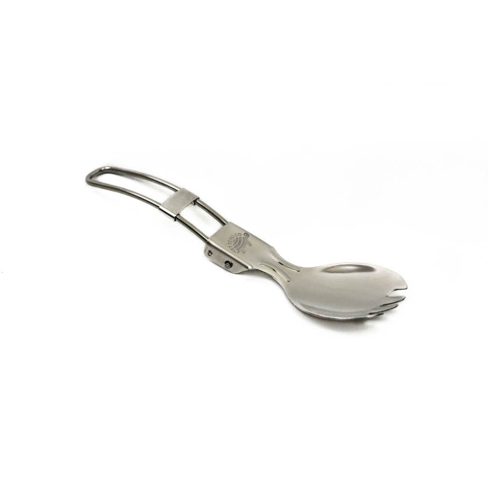 Net Zero Co. - Wholesale Travel Utensil Set - Stainless Steel Folding Spork - With Cotton Pouch3