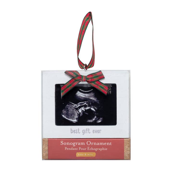 Kate & Milo - Wholesale Ornament - Kids & Baby - "Best Gift Ever" Holiday Rustic Sonogram Ornament