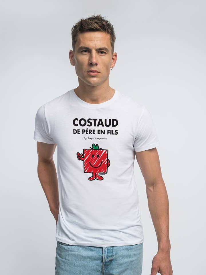 WHITE T-SHIRT FOR MEN STRONG FROM FATHER TO SON for wholesale by Le Roi du T-shirt