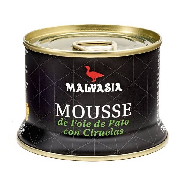 Foie Mousse mit Pflaumen Malvasia leicht zu öffnende Dose 130 g für den Großhandel von Malvasia
