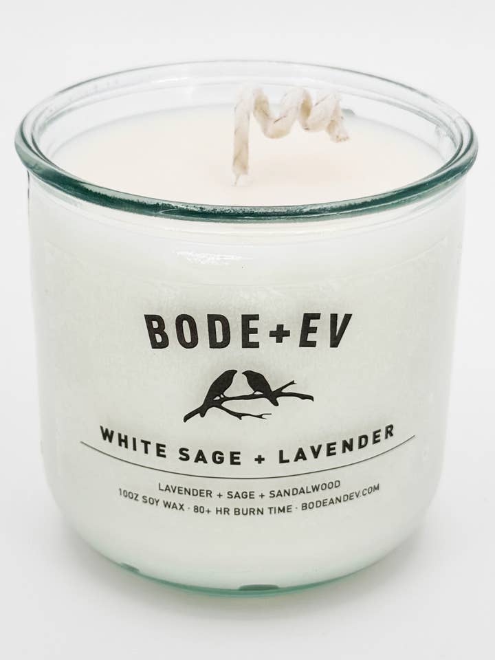 Sauge Blanche + Lavande | Bougie de Soja aux Herbes + Spray d'Ambiance pour la vente par Bode+Ev