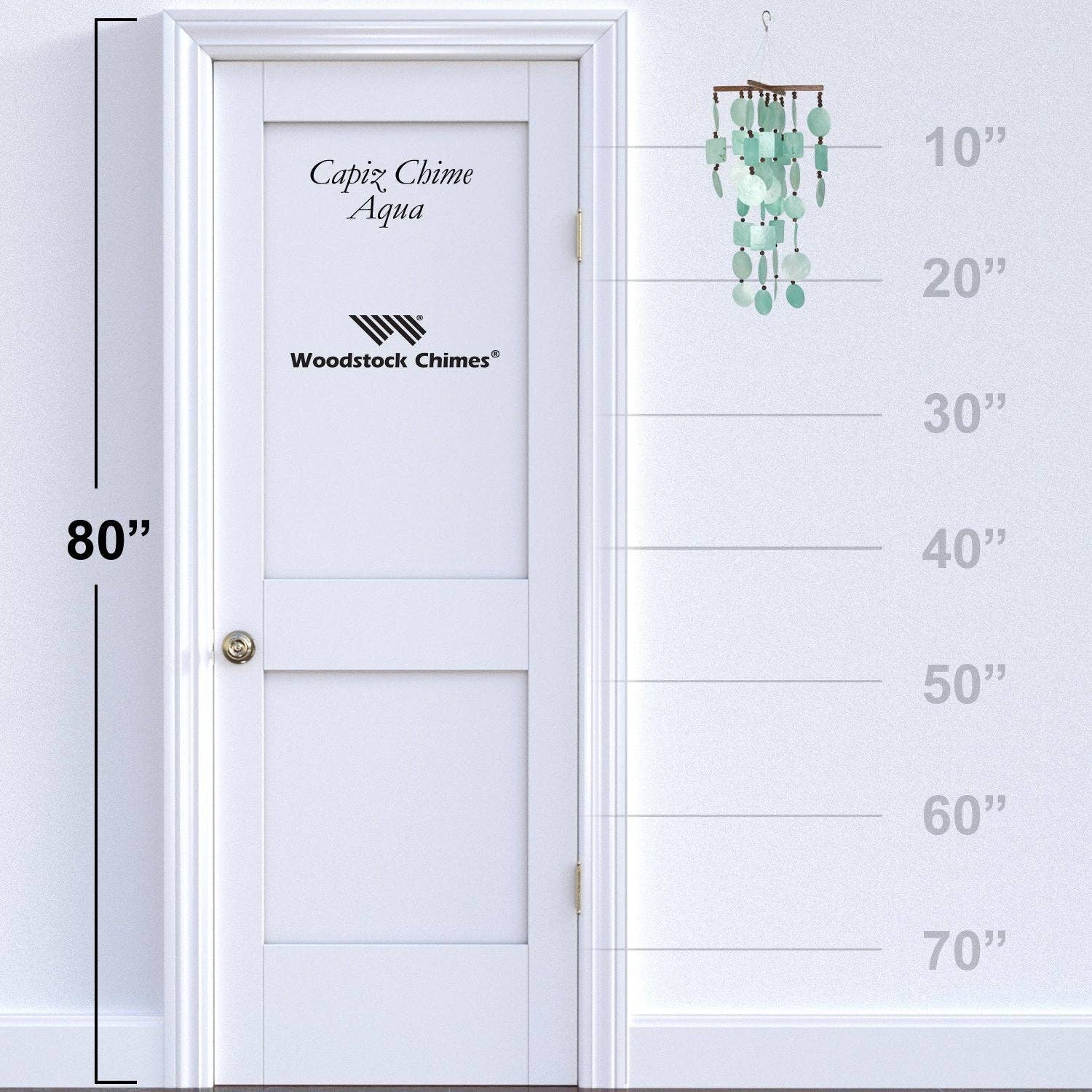 Woodstock Chimes - Wholesale Wind Chime - Aqua Capiz Wind Chime3