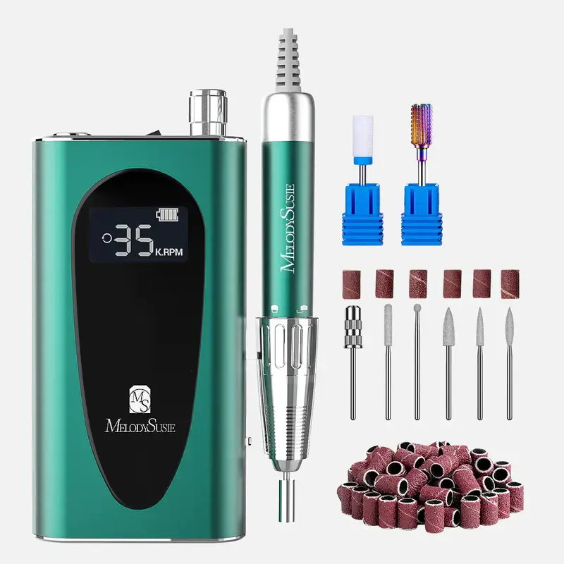Green MelodySusie Professional Rechargeable Nail Drill,35000RPM for wholesale on Faire0