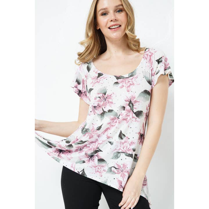 HAUT À MANCHES COURTES À ENCOLURE DÉGAGÉE - T7113P9 pour la vente par 01 Allum