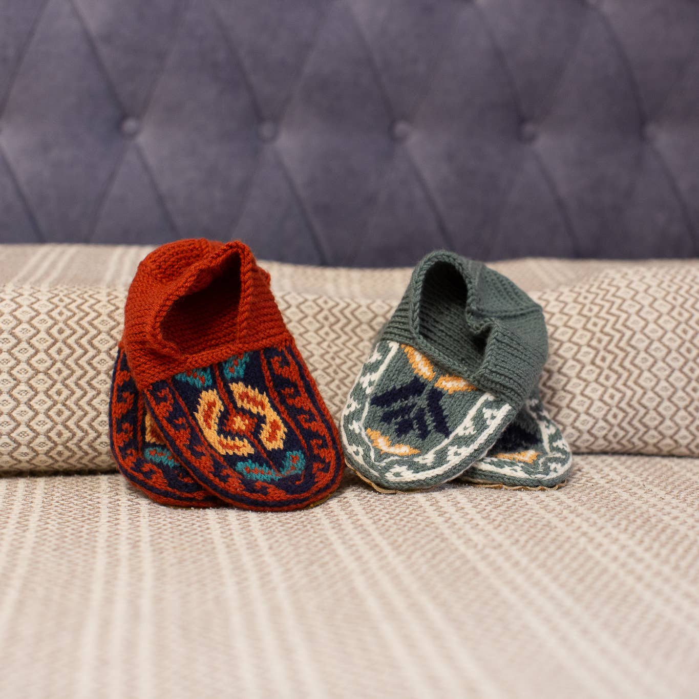 Azerbaijani Socks - Wholesale Sock Slippers - Women's - Adult Women's Slipper Socks : Burnt Orange Set of 68