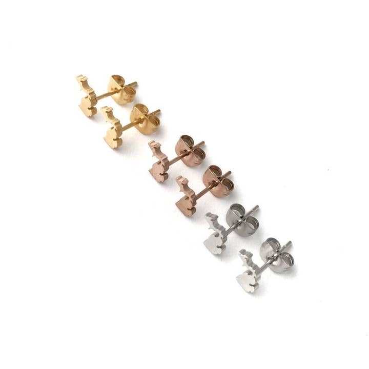 My Captured Journey - Wholesale Stud/Post Earrings - Michigan Earrings, Michigan Stud earrings