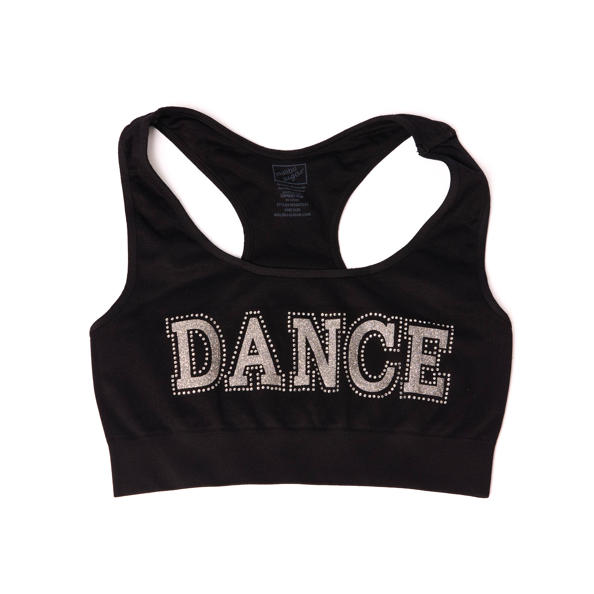 Malibu Sugar - Wholesale Sports Bra - Kids - Sports Bra With Dance Embellishment Girls One Size11