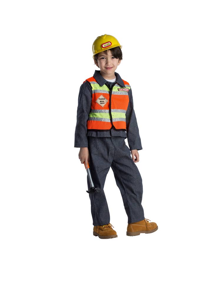 Dress Up America - Venta al por mayor Disfraz - Niños - Disfraz de obrero de la construcción para niños