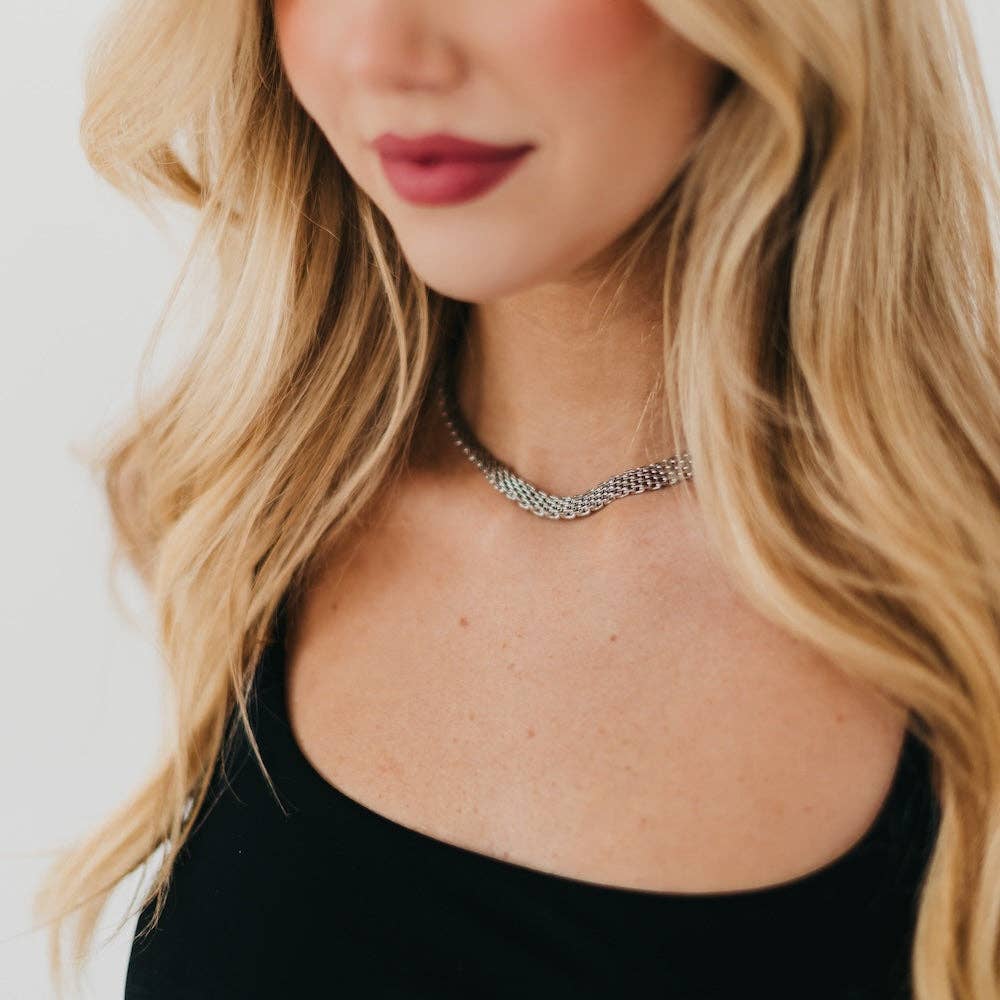 Pretty Simple - Wholesale Link & Chain Necklace - Addelynn Mesh Necklace - WATERPROOF3