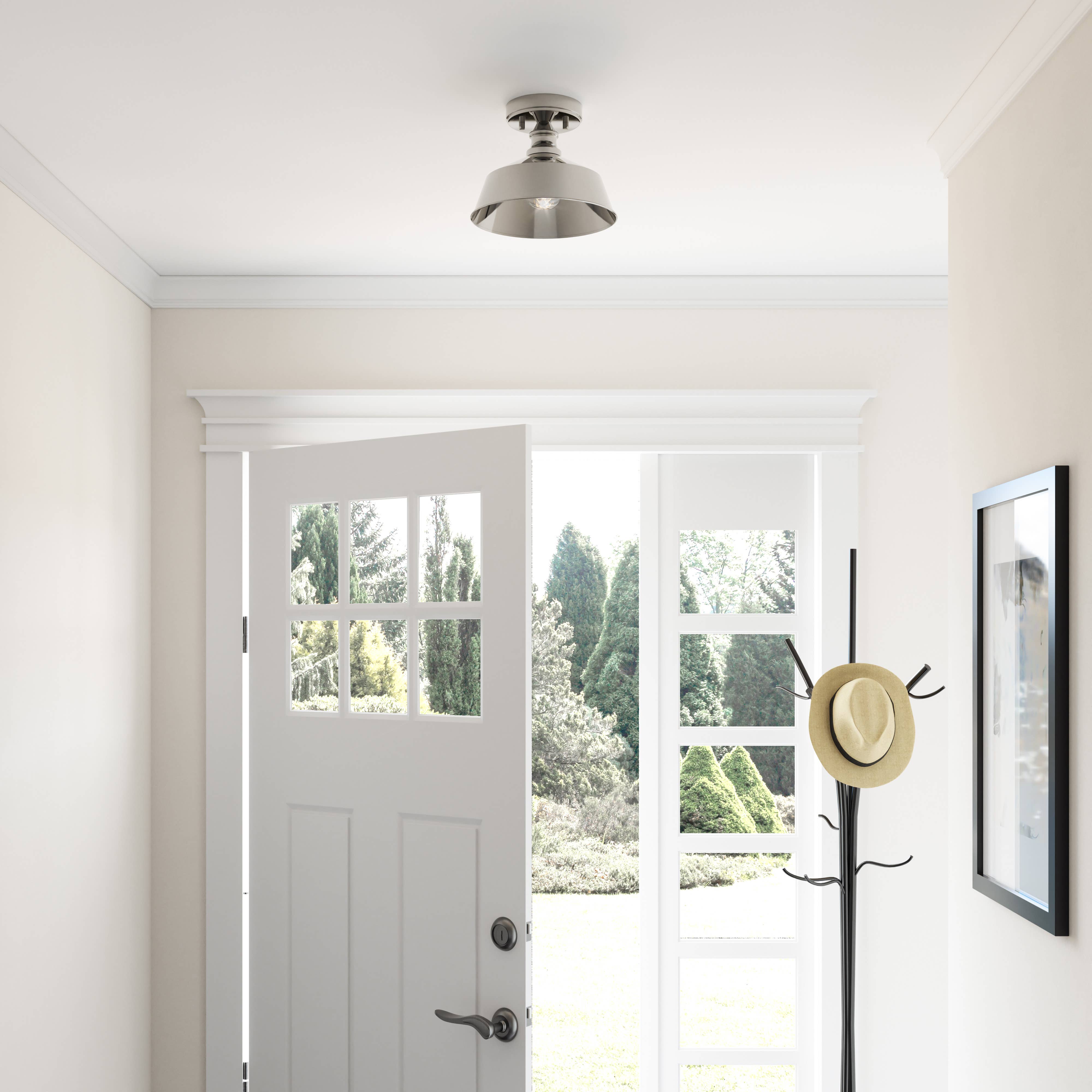 Brio Lighting - Wholesale Chandelier/Hanging Light - Sale - Bola 1-Light Nickel Semi Flushmount Ceiling Light1