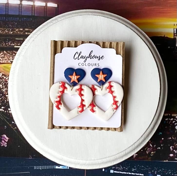 Clayhouse Colours – wholesale Dangle earrings – Astros Baseball Earrings 2