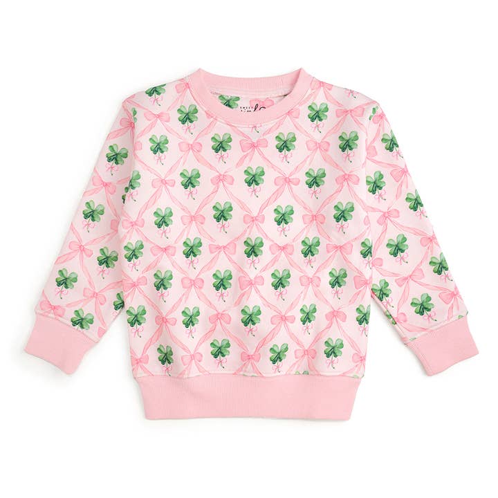Coquette Clover St. Patrick's Day Sweatshirt - Kids Clothing for wholesale by Sweet Wink