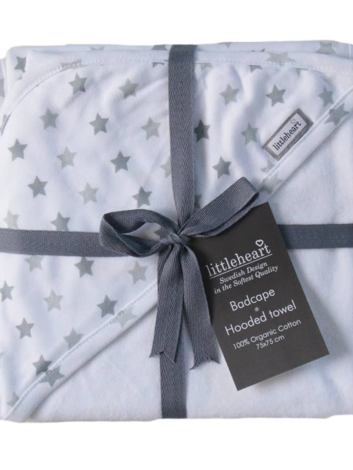 Littleheart Hooded Towel Little Star Grey for wholesale by Littleheart