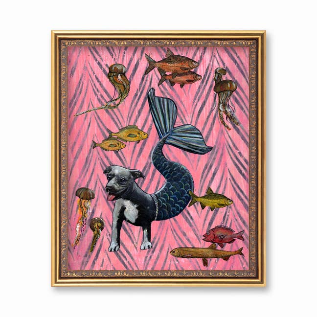 Pit Bull Sirène Impression d'art 8 x 25,4 cm pour la vente par Pergamo Paper Goods