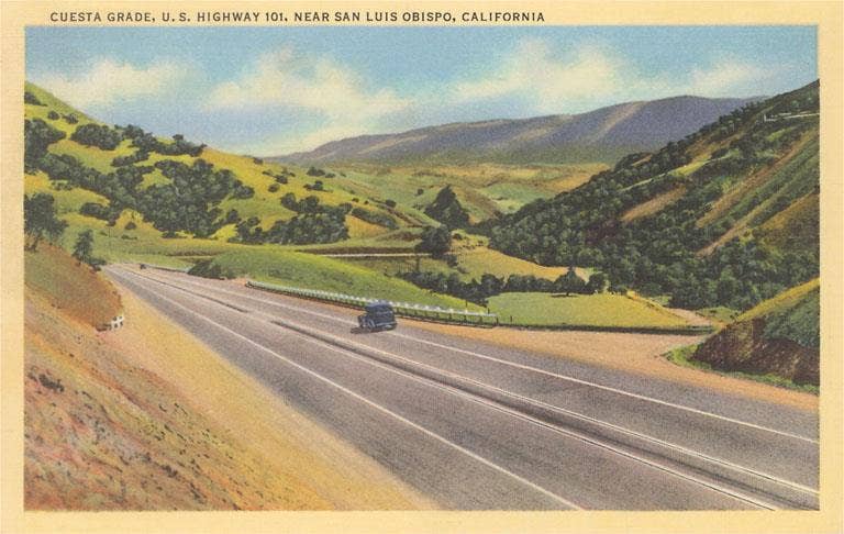 Found Image Press - Wholesale Postcard - Postcard CA-1519 Cuesta Grade, San Luis Obispo0