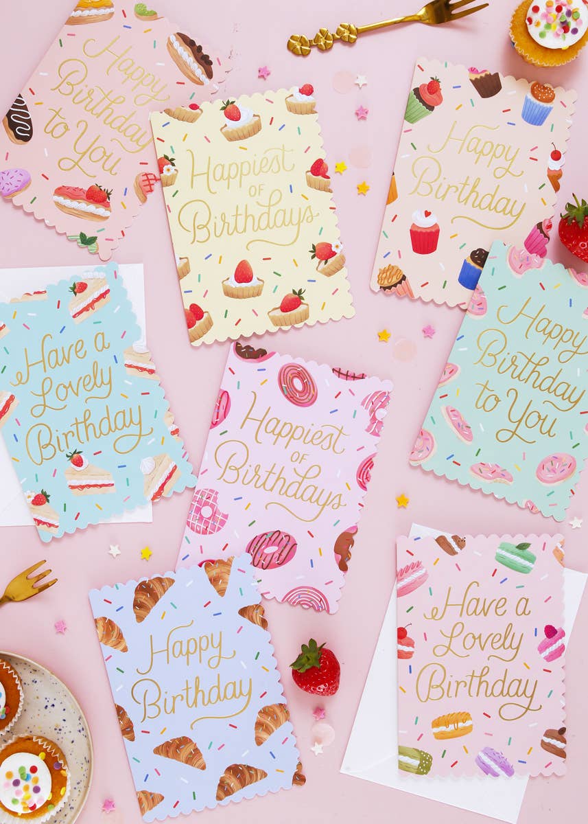Ricicle Cards – wholesale Födelsedagskort – Födelsedagskort – Gratulationskort med Macarontårta-design2