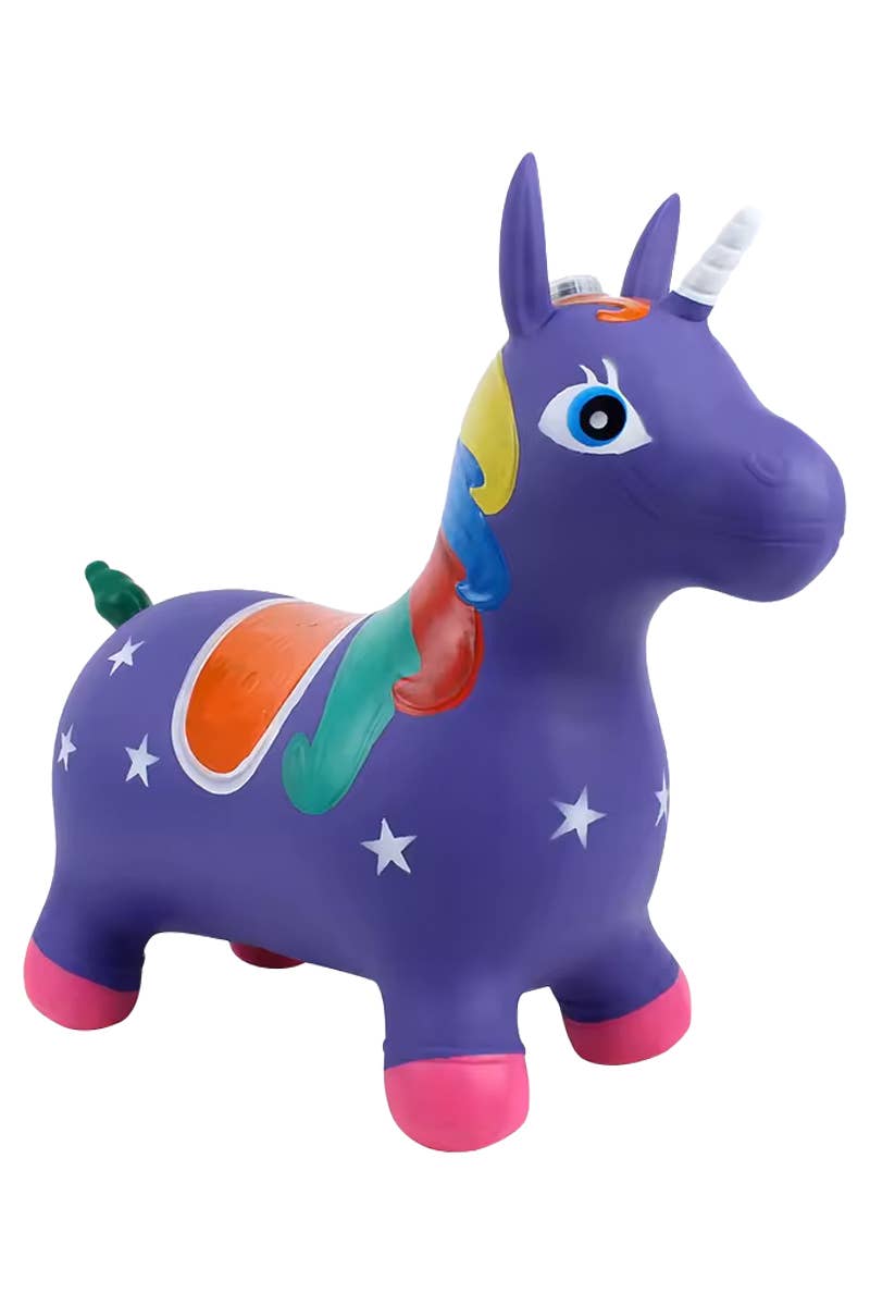ASSORTED Kids Unicorn Inflatable Noise Making Hopper Toy for wholesale on Faire3