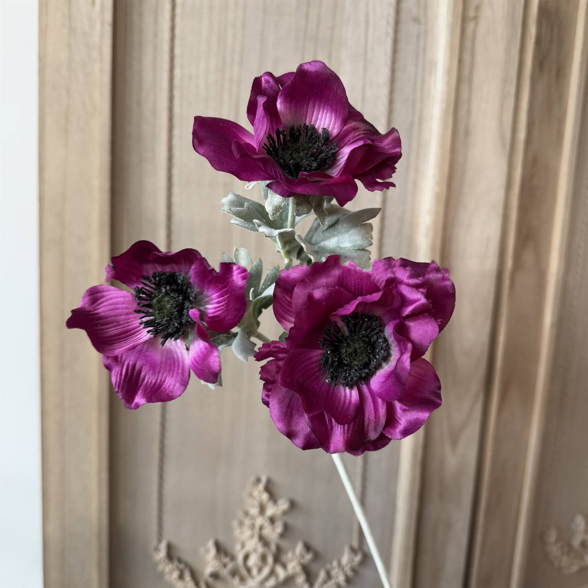 Sweet Home Deco - Wholesale Kunstbloemen - 22''T Faux Anemoon Kunstbloemen, Drie Hoofd Anemonen1