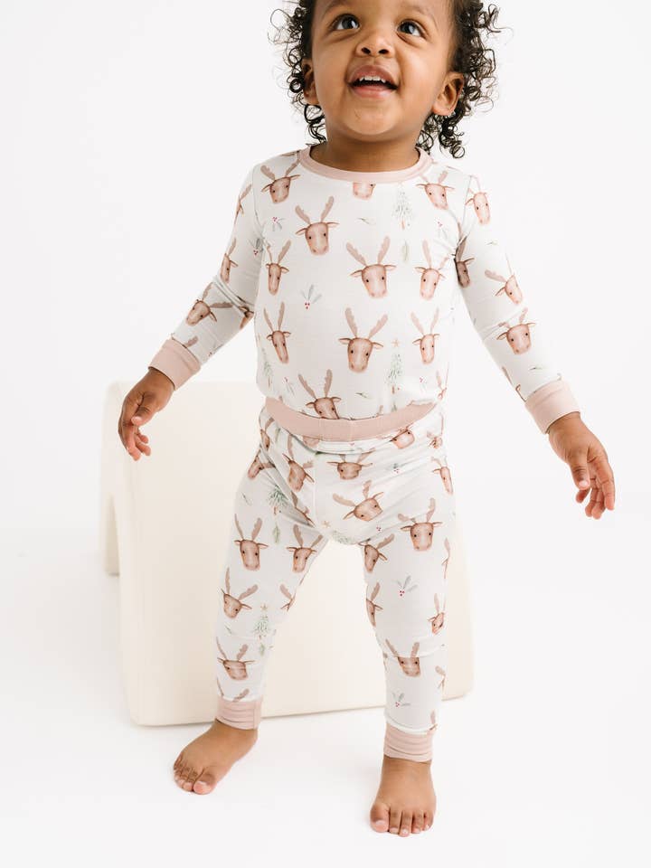 Little One Shop - Wholesale Top & Pant Set - Kids - Mistletoe Moose Bamboo Set