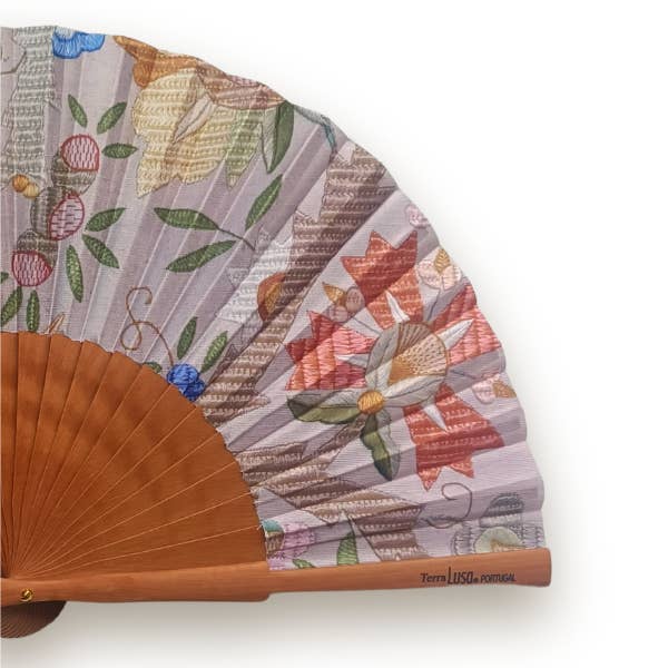 Terra Lusa - Wholesale Handheld Folding Fan - Embroidered Fan from Castelo Branco - Phoenix1