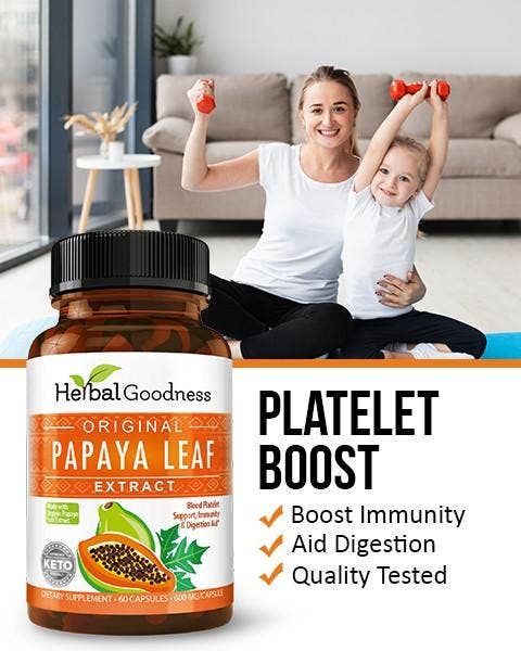 Herbal Goodness – wholesale Oral supplement/vitamin – Papaya Leaf Extract - Capsules 600mg-10X Strength4