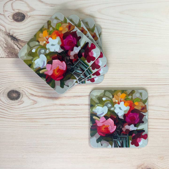 Susannah Bleasby Art - Wholesale Coasters - Coaster | Yellow Floral Bouquet | Charlotte1