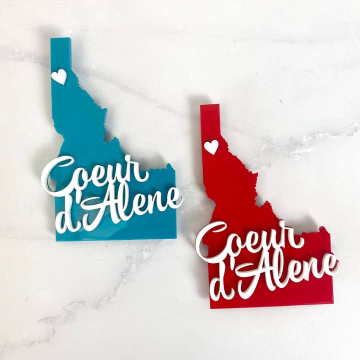 Idaho Custom 3D Layered Acrylic Ornament for wholesale by Atomic Kraftworks