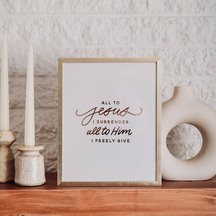I Surrender Gold Foil Print for wholesale by The Daily Grace Co