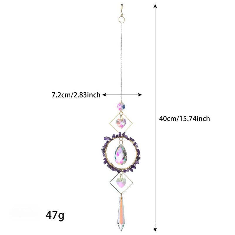Dipped Shop - Wholesale Suncatcher - Colorful Stone Cross Crystal Home Hangings DP25A9275